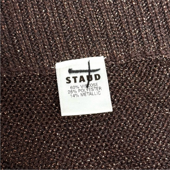 STAUD 2 Piece Set Sparkle Knit Long Sleeve Sweetheart Bustier Top & Flare Pant S - Picture 15 of 16